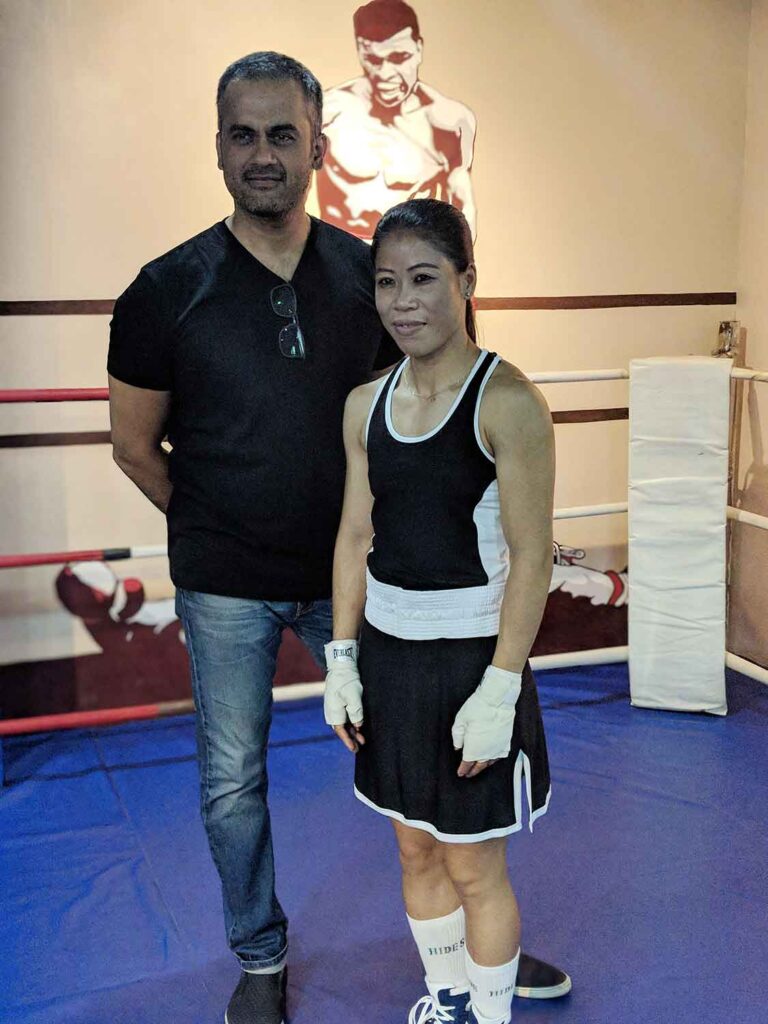 Shoot for Bridgestone Tyres with boxing legend Mary Kom in Saket in New Delhi