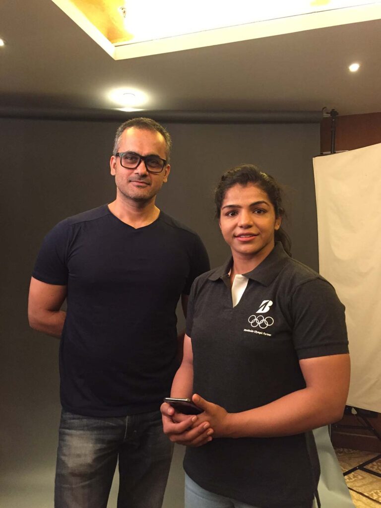 Shoot for Bridgestone Tyres with wrestling star Sakshi Malik in Mumbai for the Olympics