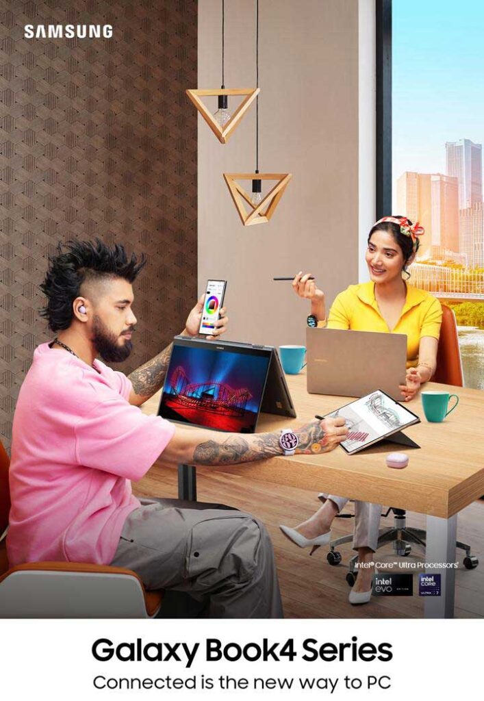 National advertising campaig photoshoot with Medha Shankr and Santanu Hazarika for Samsung India for Galaxy Book Series 4